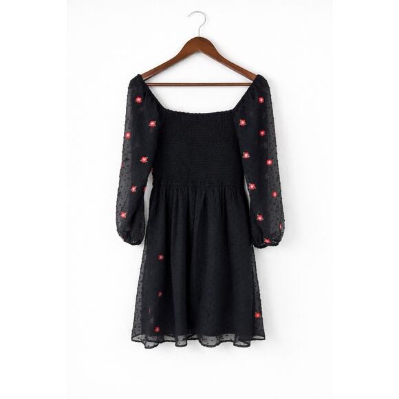 Savanna Jane Boho Embroidered M Smocked Mini Dress Romantic Indie Cottagecore - Picture 4 of 9